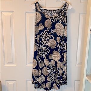 Isla Bonita Navy Blue Shell Dress Swim Cover Up Stretch Size‎ OS. WORN ONCE